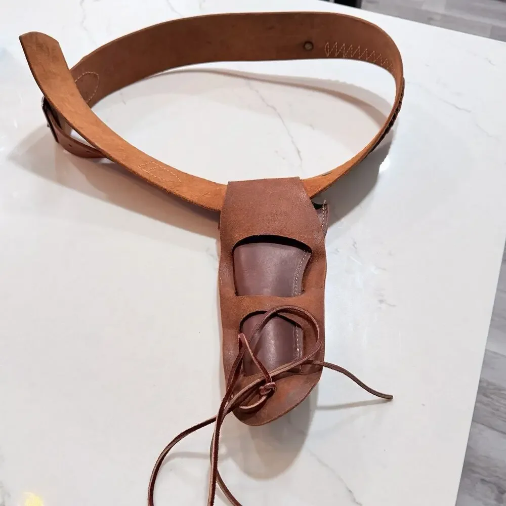 Vintage HUNTER Western Star Concho Leather Gun Holster Ammo Belt Large 39-35”